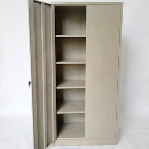 Gabinete de Almacenamiento Comercial Moderno de Dos Puertas en Acero Gris Claro, con Cerradura de Llave, para Archivo, Cuarto de Basura, Escuela u Oficina - Product Image 1