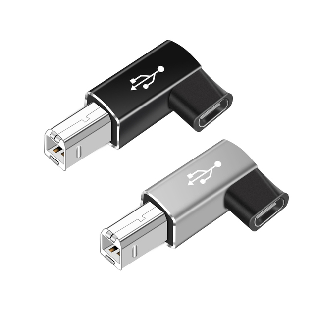 Justlink 90degrees Midi to USB-C Converter Type-C Female to USB-B Male Adapter Mobile Phones Laptop Electronic Piano Drum