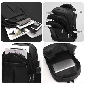 Minimalist Travel <b>Backpack</b> <b>Large</b> Capacity 36-55L Business Laptop Bag Men's School Bag Solid Color Black Dark Gray - Product Image 2