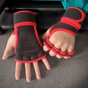 Guantes de Levantamiento de Pesas Ventilados con Protección para la Palma y Logotipo Personalizado, Guantes de Gimnasio Acolchados Gruesos para Entrenamiento - Product Image 1