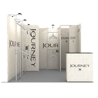 Stand d'exposition modulaire en aluminium 10x10 pieds, installation sans outil, pour vêtements et accessoires, idéal pour les salons professionnels