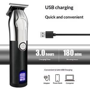 Cordless <b>Hair</b> <b>Clippers</b> Men Professional Cutting Trimmer LED Display Barber Stainless Steel Zero Gapped <b>Oil</b> Head - Product Image 3
