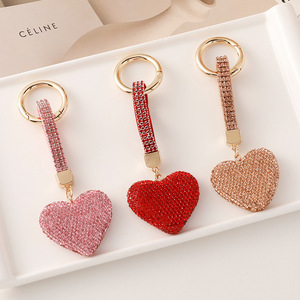 Nuovo Design Scintillante Ciondolo a Forma di Cuore con Cristalli e Diamanti, Portachiavi con Strass Colorati a Forma di Cuore - Product Image 1