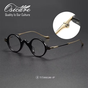 Gafas de Diseño con Montura Redonda Pequeña, Retro, de Acetato, Ópticas, de Titanio, Montura Óptica Lifesaver para Hombre - Product Image 1