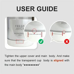 Vaso para Jugo de Frutas de 350 ml, Exprimidor Eléctrico Portátil Inalámbrico con Asa, Carga Magnética, Trituración Rápida de Hielo, Resistente al Agua - Product Image 4