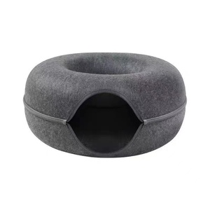 Peekaboo <span class=keywords><strong>Cat</strong></span> <span class=keywords><strong>Cave</strong></span> Cómodo Donut <span class=keywords><strong>Cat</strong></span> Nest Scratch Cama de túnel desmontable y lavable - Product Image 1