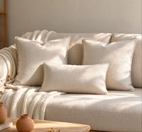 Tissu tissé style lin 7% laine 93% polyester 390 GSM, résistant aux plis, textile uni pour rideaux, oreillers, nappes