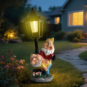 Ornement de jardin en résine, lumière solaire d'extérieur, statue de lutin, lampe pour jardin, balcon et décoration de villa - Product Image 2