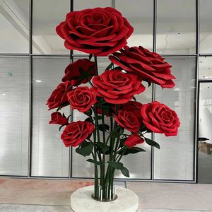 Rose géante en <span class=keywords><strong>EVA</strong></span> - 250 cm Rose autoportante pour arche de mariage en plein air, décoration de fête (personnalisable) - Product Image 1