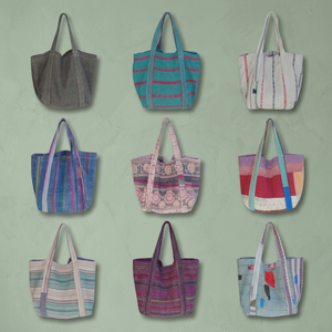 Belle Main Point Kantha Shopping Sacs À Main - Product Image 3