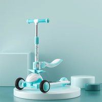 Trottinette pliable moderne pour enfants avec siège, guidon antidérapant en TPE, frein arrière, roues en PU lumineuses - Jouet pour enfant