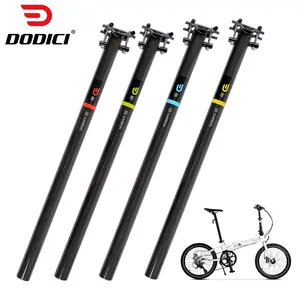 Good Quality Bicycle Black Carbon Fiber Seat Post Bike 33.9mm*400/580mm Seat Tube For Suspension Seatpost