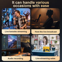 Mikrofon Kartu Suara Huayi Voice K6 dengan Bluetooth Reverb Pengurangan Kebisingan Cerdas untuk Youtube Tiktok Podcast Live