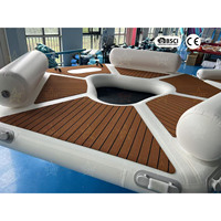 Île flottante gonflable pour loisirs aquatiques, radeau gonflable, plateforme flottante pour jet ski avec échelle