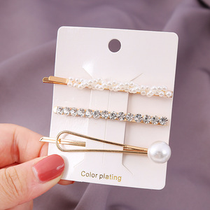 Lot de 3 <span class=keywords><strong>Barrette</strong></span> Cheveux Papillon Strass Cristal Bling Perle Pour Mariage Mariée, Épingles à Cheveux et Pinces à Cheveux pour Femme - Product Image 4