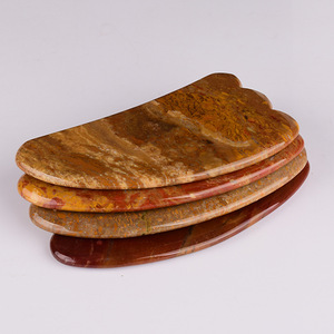 Neues Design Ei Gelber Stein Gua Sha Herzförmiges Gesichts kratz werkzeug zum Massieren von Falten lindern Dünnes Gesichts <span class=keywords><strong>massage</strong></span> werkzeug - Product Image 4