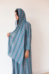 LEDUO Ramadan <b>Eid</b> Casual Modest Wear Flower Print <b>Long</b> Sleeve Hooded Open Muslim Abaya - Product Image 3