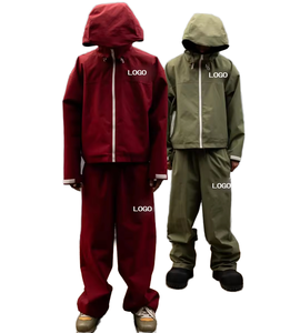 Traje Impermeable Personalizado Unisex, Chaqueta Cortavientos con Capucha y Pantalones, Conjunto Deportivo Transpirable para Exteriores, Venta al Por Mayor B2B - Product Image 1