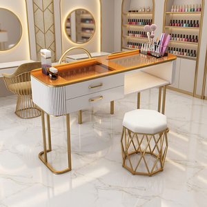 Nuevo Diseño Moderno de Madera de Alta Calidad, Juego de Mesas y Sillas para Salón de Belleza, Muebles para Estación de Manicura, Mesa de Manicura Fácil de Limpiar - Product Image 1