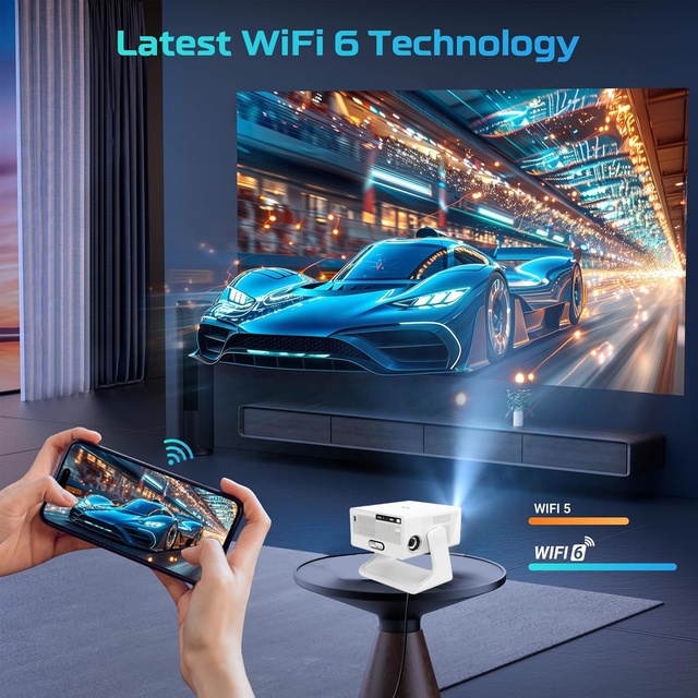 Global Official Google-TV Version 600ANSI Lumens Auto Focus Smart Phone Native 1080P WiFi 5G Mini Projector for Outdoor Movie