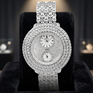 Reloj de Lujo para Mujer KETIME, de Acero Inoxidable con Cristales, Esfera Redonda, Cuarzo Analógico, Visualización de Fecha, Cierre de Mariposa, 38mm - Product Image 3