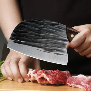 Couteau à découper en filet d'os de viande, forgé à la main classique couteau d'abattage de boucher avec gaine