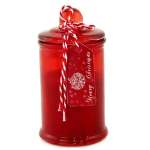 Grosir hadiah khusus populer liburan mewah membeli lilin beraroma stoples permen kaca Natal Mini lucu