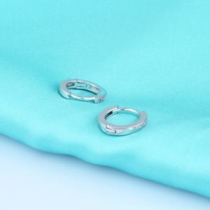 Pendientes de Aro de Plata de Ley para Mujer, Diseño Moderno de Dubái, con Circonita Cúbica Sunstar, para Fiestas y Bodas, Certificados por CMA - Product Image 2