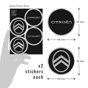 Pegatinas de pestañas cromadas ABS negras de alta calidad para Emblemas y letras autoadhesivos Citroen para automóviles y camiones 4 NUEVOS LOGOS - Product Image 1