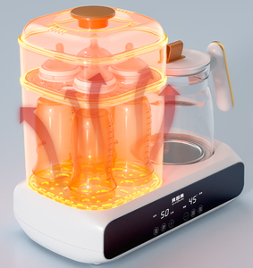 Stérilisateur et Sécheur de Biberons 5-en-1, Chauffe-Biberon, Chauffe-Lait, <span class=keywords><strong>Bouilloire</strong></span> Électrique Thermostatique Tout en Verre 220-240V - Product Image 2