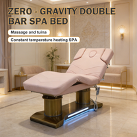 Meubles de salon de luxe, 4 moteurs, base dorée, table de massage électrique pour le visage, cosmétique, beauté, avec lumière LED