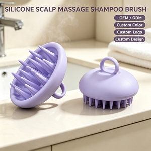 Portable Hanging Loop Silicone <b>Hair</b> Washing Brush Scalp <b>Scrubber</b> Gentle Massage Shampoo Comb for Salon & Daily Home Use - Product Image 1
