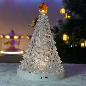 New Arrival LED Acrylic trong suốt nhà thờ Cây giáng sinh với ngôi sao trong <span class=keywords><strong>TOP</strong></span> với âm nhạc giáng sinh trang trí trang trí nội thất - Product Image 3