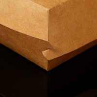 Caja de Hamburguesas de Cartón Corrugado Biodegradable de Papel Kraft Personalizado Ecológico, Estilo Carpeta con Relieve, Desechable para Comida Rápida para Llevar
