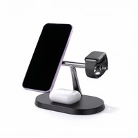 Chargeur sans fil universel 3-en-1 en matériaux ABS/PC ignifuges 2026 avec logo personnalisé et alignement magnétique promotionnel