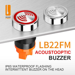 LANBOOLB22FM赤色LEDフラッシュ音響アラームメタルブザーDC12V DC24V AC 220V22mm断続的な音 - Product Image 6