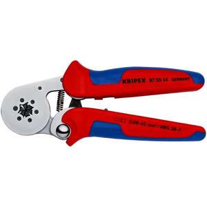 KNIPEX - 97 55 14 SB Pince pour cosses à douille avec réglage automatique pour sertissage latéral, revêtue de deux composants chromés m - Product Image 1