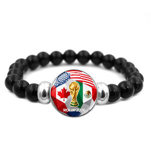 Pulsera Conmemorativa 2026 con Cuentas, Emblema de Estados Unidos, Canadá y México, Trofeo <span class=keywords><strong>FIFA</strong></span>, Cristal Creativo, Piedra Natural, Accesorio Unisex - Product Image 1