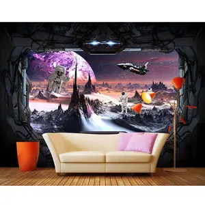 Papel tapiz personalizado de tela para decoración de pared, gran oferta, HD, Nave espacial para sala de estar, dormitorio