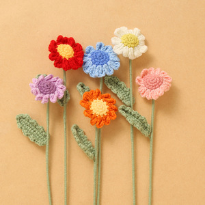 Bouquet de marguerites en fil de laine fait main Kexiang, fleurs artificielles, accessoires de photographie de bureau - Product Image 1