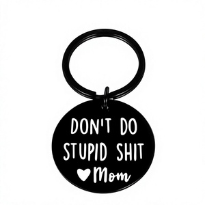 Divertente Portachiavi in Acciaio Inossidabile, Regalo per Adolescenti e Bambini con Design 'Don't Do Stupid Shit', Idea Regalo per Studenti Universitari da Parte della Mamma - Product Image 1