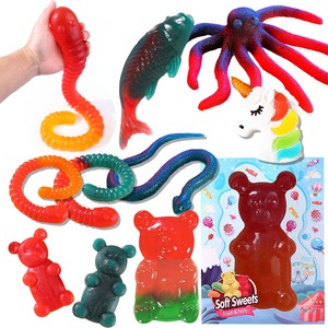 Özel Lezzetli Dev Jelibon Ayı Şekerleri Premium Çilekli Mavi Ahududulu Meyveli Yumuşak Şekerler Kutuda - Product Image 1