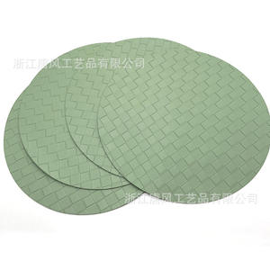 Manteles Individuales Redondos de Cuero Tejido, Resistentes al Aceite y al Calor, para Restaurante, Hotel, Uso Occidental, TW815 - Product Image 5