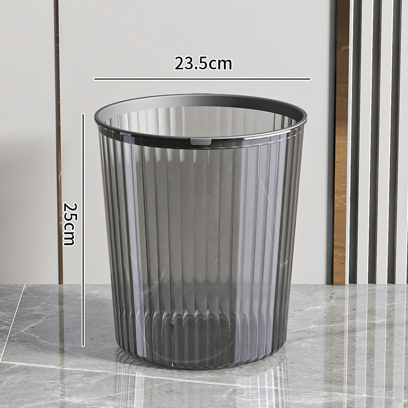 Small transparent gray trash can 725