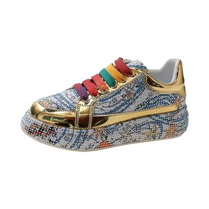 Nuove Sneakers <span class=keywords><strong>da</strong></span> Donna di Tendenza 2024, <span class=keywords><strong>Scarpe</strong></span> Casual Basse Uniche <span class=keywords><strong>da</strong></span> Donna in Tessuto con Paillettes a Diamante - Product Image 2