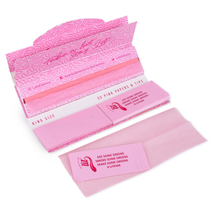 New LtI Pink King Size Slim Ultra-thin 33pcs Premium Rolling Paper Classic Cone Shape Essential for - Product Image 5