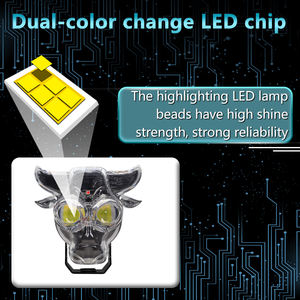 Luces de Motocicleta de Alta Potencia con Forma de Cabeza de Vaca, Lámpara de Trabajo LED de 30w, Luz Auxiliar Blanca Ámbar para Automóvil Universal - Product Image 6