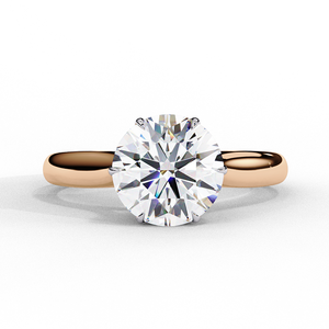 Bague en or rose sertie de diamants pour femme, design classique et élégant, bijou tendance pour tous les jours, finition brillante, idée cadeau. - Product Image 2