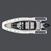 Bateaux semi-rigides en aluminium RHIB RIB pour 14 personnes, 750 cm, PVC Mehler avec cabine à toit rigide, luxe, pour relevés, logo personnalisé Chine