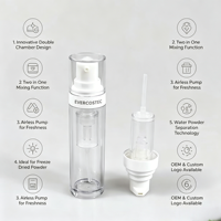Bouteille mélangeuse double compartiment OEM en stock usine, deux-en-un, avec pompe pour séparation eau/poudre, pour poudre lyophilisée, faible MOQ